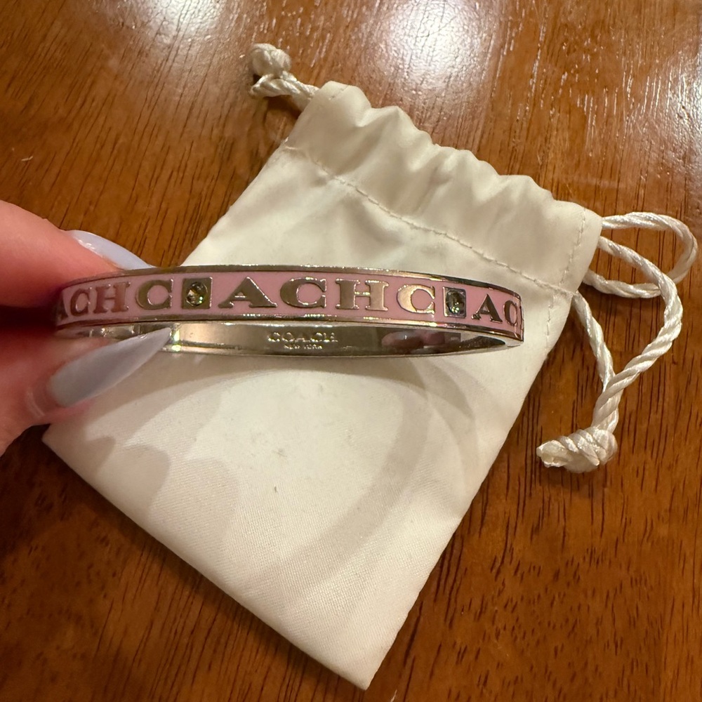 Coach Silver-Tone Signature Cuff Bracelet